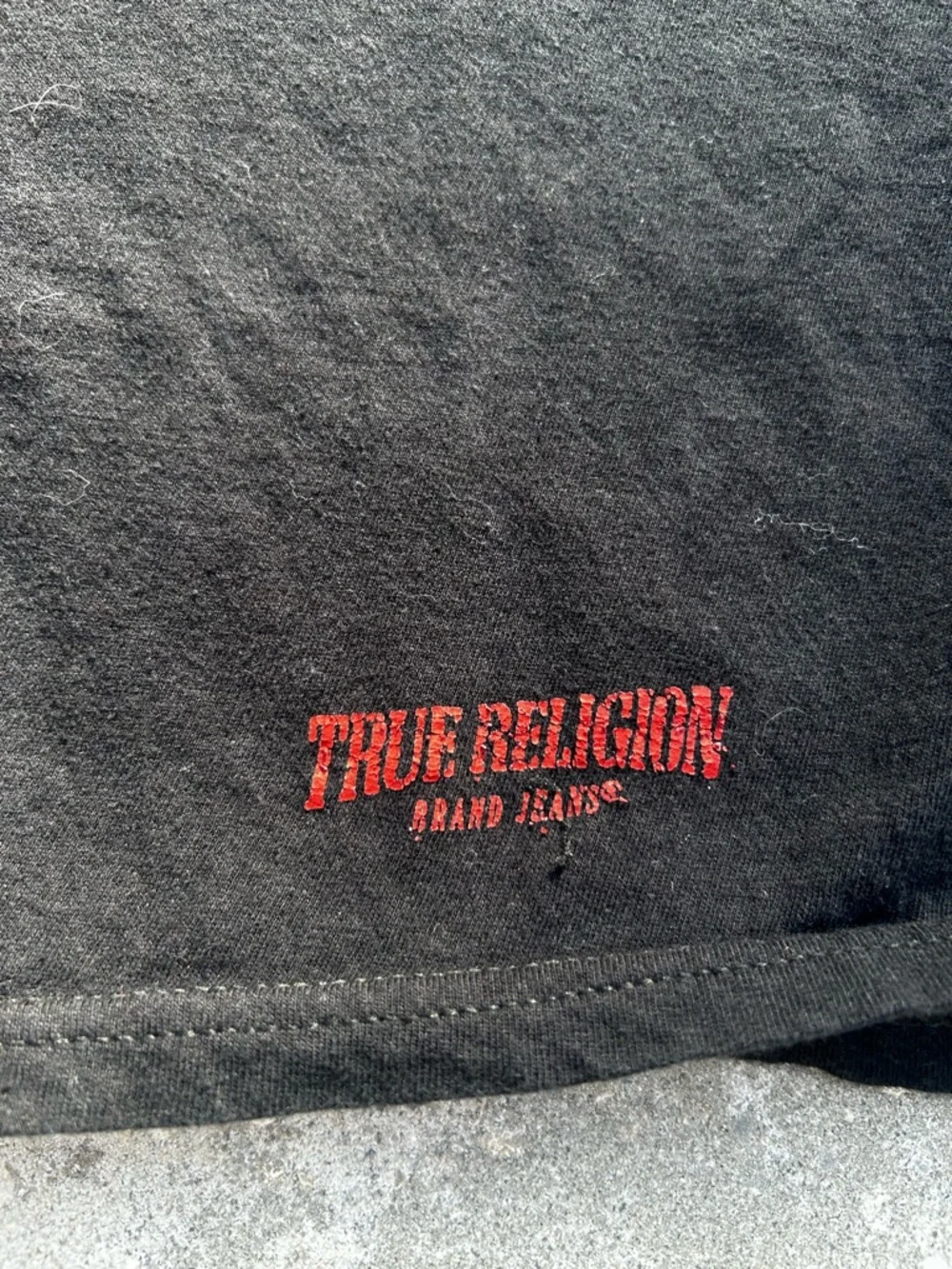 True Religion Black Short-Sleeve Crewneck Tee with Red Accent - Picture 2 of 4